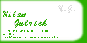 milan gulrich business card